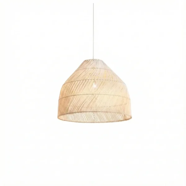 Large Island dome rattan pendant light front view.