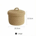 Sustainable woven basket styling in a cozy living space.